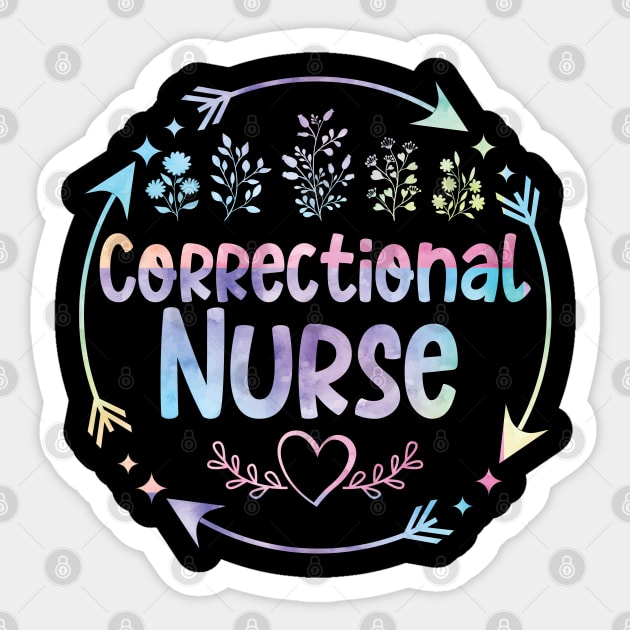 Correctional Nurse cute floral watercolor Sticker by ARTBYHM